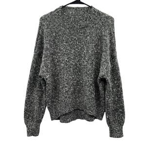 Jones New‎ York Black & White Chunky Knit Long Sleeve Mock Neck Sweater Size M